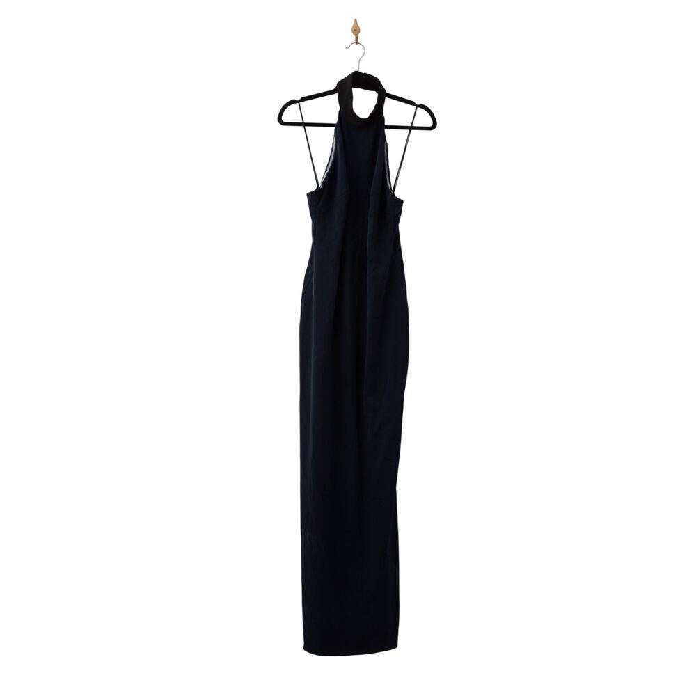 Badgley Mischka Two Tone High Neck Gown Size 8 - Picture 3 of 7